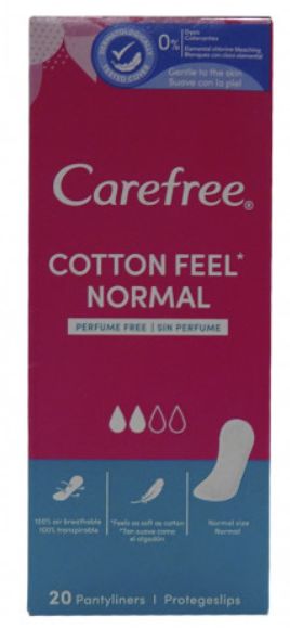 CAREFREE PROTEGESLIP 20 U. COTTON.