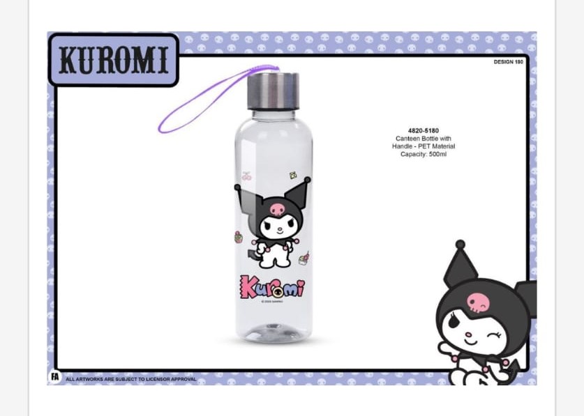 PLASTIC WATER KUROMI 500 ML?v=69b0e16c7f755