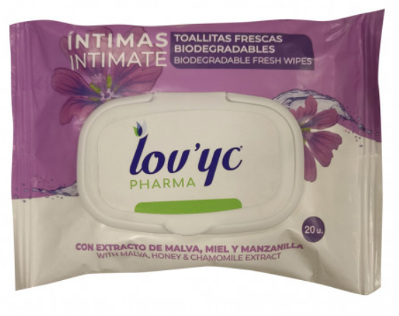 LOV'YC TOALLITAS ÍNTIMAS 20 U. EXTRACTO DE MALVA,