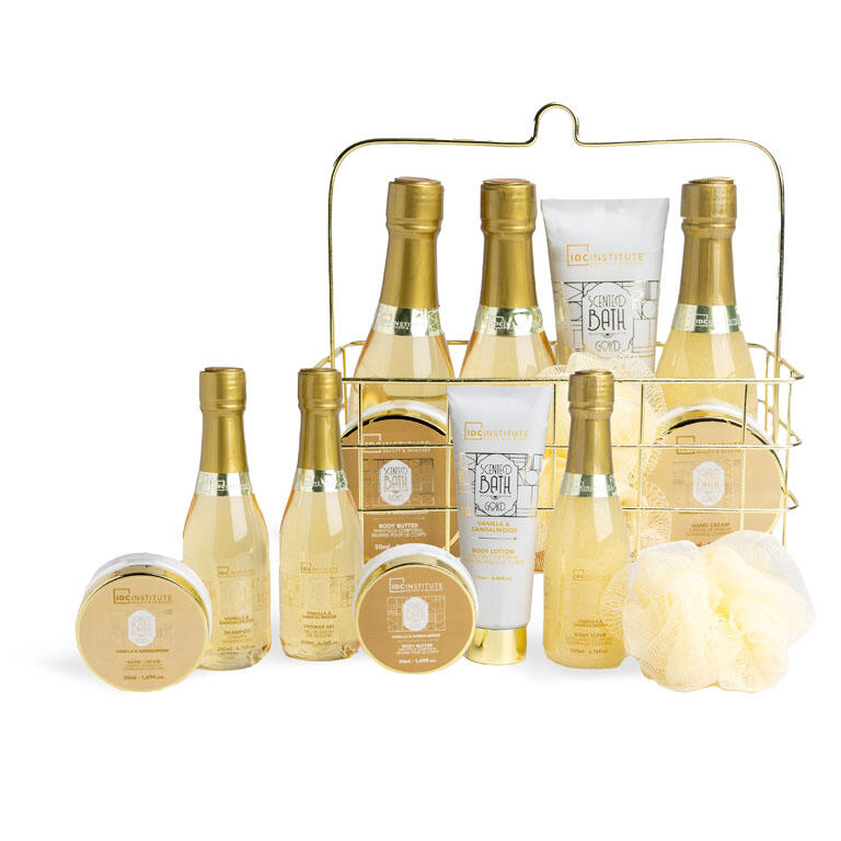 IDC INSTITUTE SCENTED BATH GOLD TIN CARE BASKET?v=69b325e99f97a