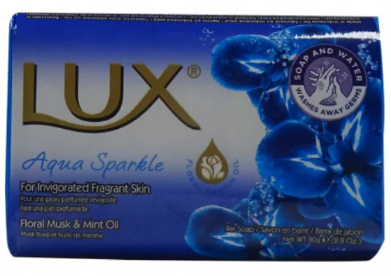 LUX PASTILLA DE JABÓN 80 GR. AQUA SPARKLE.